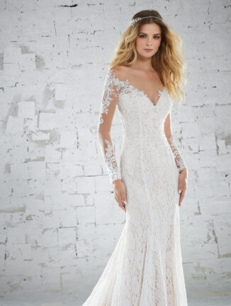 Snow Lotus Women's V Neck Mermaid Wedding Dress